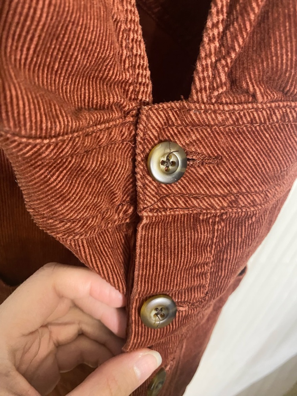 Rewash Rust Brown Button-Front Pinafore Mini Dress - Picture 2 of 6